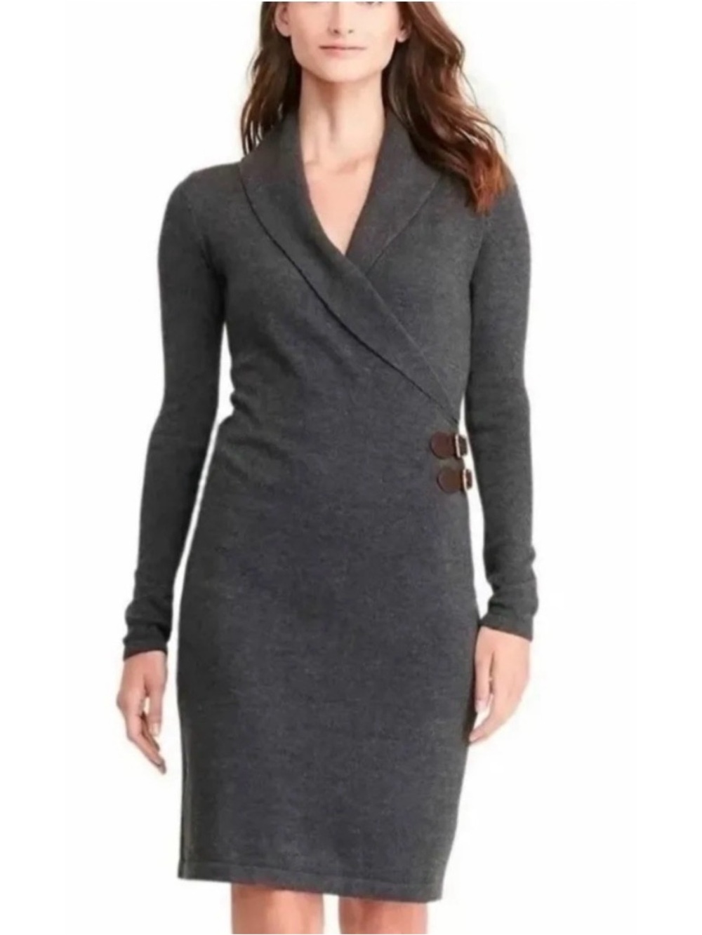 Lauren Ralph Lauren Haddon Hall Sweater Dress in Granite Grey Size Medium